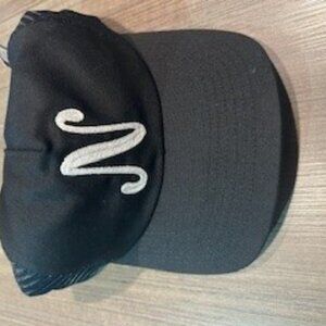 Mens black snap back baseball cap